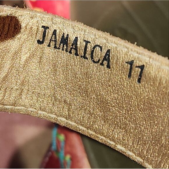 Elite by Corkys Jamaica Multi Floral Tooled Leather Wedge Sandals… - Picture 10 of 11